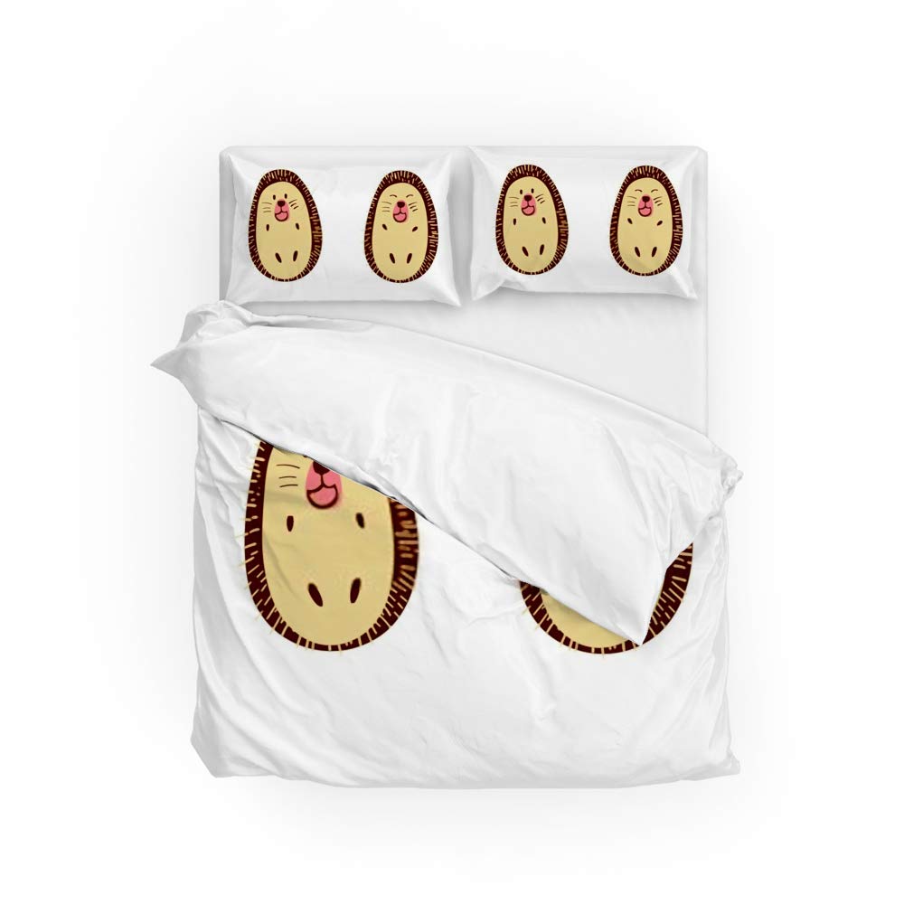 Housse de couette hérisson 100 % polyester pour une ambiance de nuit douce et poétique