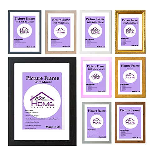 A2Z Home Solutions® Wall Poster Picture Frame With Mount to Hang Portrait or Landscape Art Gallery Black Photo Frame With White Mount- 60x80cm Pic Size 50x70cm