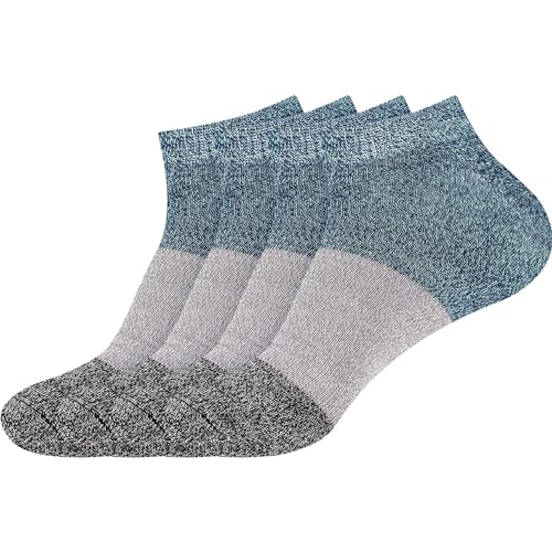 Women's Extra Large Rayon from Bamboo Fiber Stripe Style Sports Superior Wicking Athletic Casual Ankle Socks - Black Red Grey - 4prs, Size 10-13