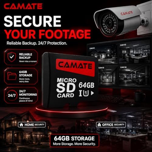Image of Conbre 64GB Micro SD Card Class 10 Memory Card, UHS-I, Up to 100MB /s, Full HD & 4K Recording, High-Speed Storage for CCTV Cameras, Smartphones, Tablets, Dashcams & Drones