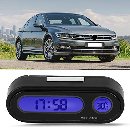 Car Thermometer Voltmeter Clock,2 in 1 Car Vehicle Interior Mini Electronic Watch LED Digital Clock Thermometer Voltmeter - Image 3