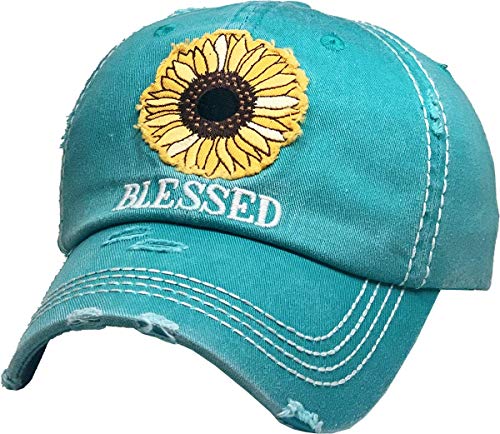 Image of Funky Junque Womens Baseball Cap Distressed Vintage Unconstructed Embroidered Dad Hat