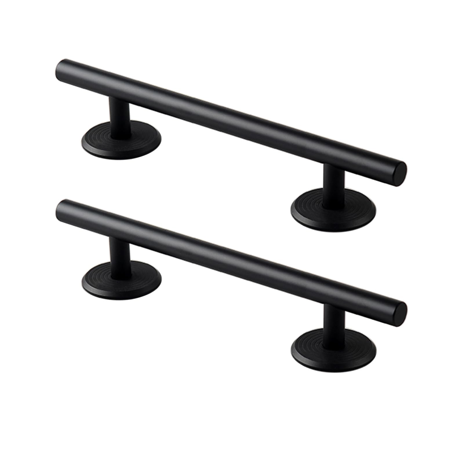 2 Pcs Self Adhesive Door Handles Stick on Handle No Drilling Cabinet Pulls with Double Side Tape Self Stick Drawer Pulls for Kitchen Drawer Cupboard Cabinet Wardrobe (Length:250mm,Round Black)