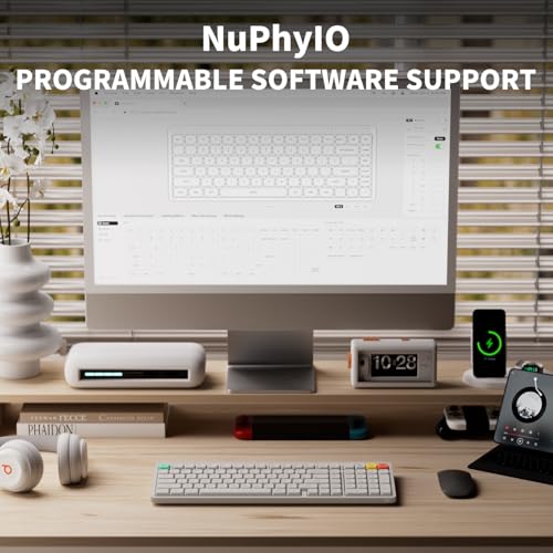 Image of NuPhy Node100 Wireless Mechanical Keyboard, Hot Swappable Custom Low Profile Keyboard, 103 Keys Computer Gaming Keyboards, Supports Touch Gestures, PBT Keycaps, RGB Backlit, Bluetooth /2.4GHz /USB-C