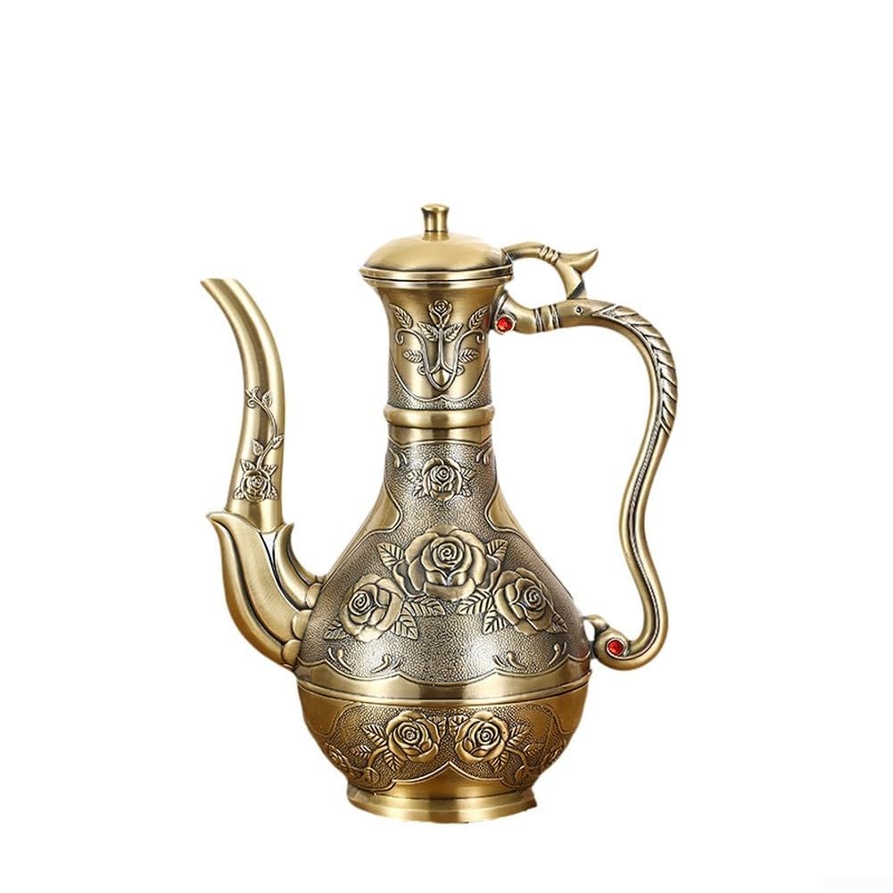 Set da vino in lega di bronzo da 500 ml con motivo in rilievo per casa, bar, feste, servire stile nordico