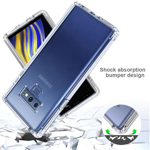 Image of Lustree Back Cover Transparent Case Compatible with Samsung Galaxy Note 9 | Clear + TPU Case with 4 Corner Air Cushion Protection & Camera Protection | Slim& Stylus Cover