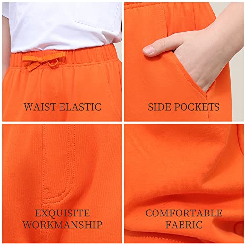 Kids Cotton Sweatpants Boys Soft Casual Straight Leg Athletic Pants with Drawstring and Pockets4