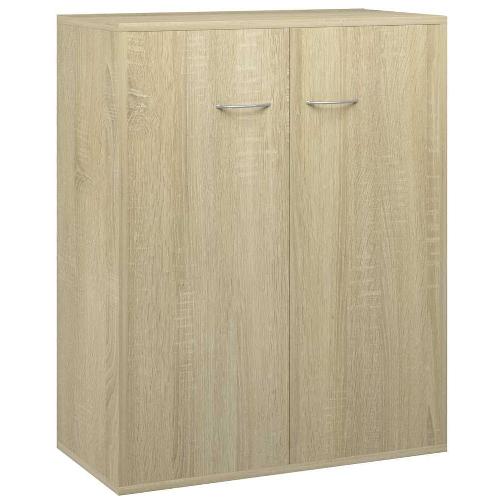 vidaXL Sideboard, Kommode mit viel Stauraum, Schrank mit 2 Türen, Mehrzweckschrank Anrichte für Wohnzimmer, Modern, Sonoma-Eiche 60x30x75cm Holzwerkstoff