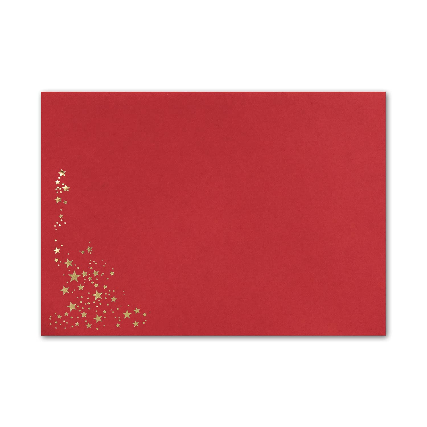 400x Enveloppes de Noël - DIN C5 - avec pluie d'étoiles dorées et métallisées en relief, enveloppe festive en rouge rosé - collage humide, 110 g/m² - 154 x 220 mm - Marque: GUSTAV NEUSER