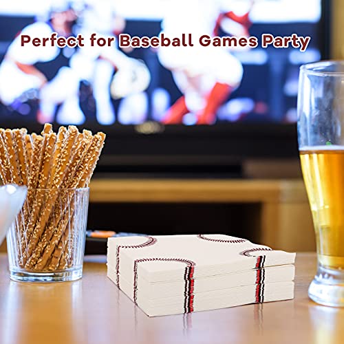 Durony DY0197 100 Pack Baseball Napkins Paper Baseball Design Napkins thumb #6