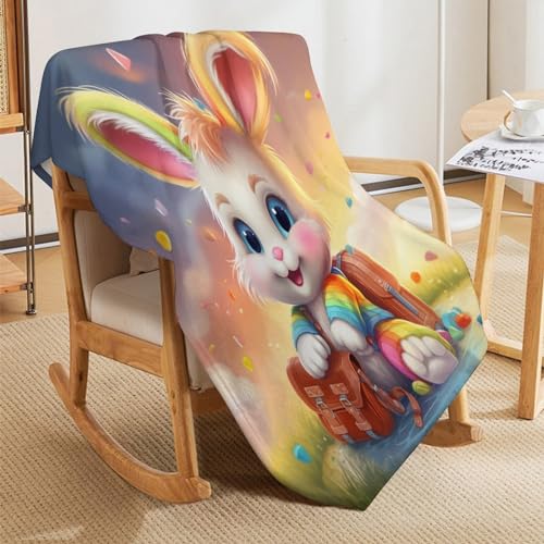 Couverture polaire lapin plaid doux chaud lavable pour protéger votre canapé des salissures - 7