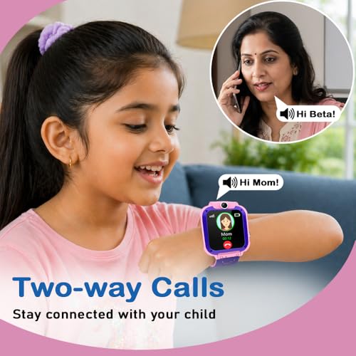 Image of SeTracker M1 Kids Smartwatch for Boys & Girls | Calling Smart Watch for Kids | 2-Way Calling, SOS & Safe Zone Alert, Location Tracker, Camera, Voice Chat, App Control | 4G /5G SIM Supported | (Pink)