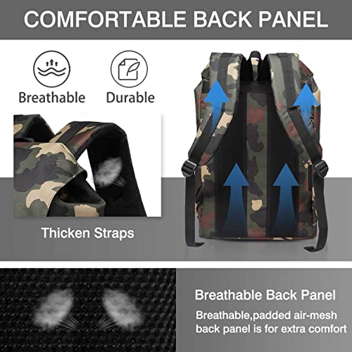 Vaschy Backpack For Men, Fashion Water-Resistant Rucksack College School Backpack Camouflage #TOP5