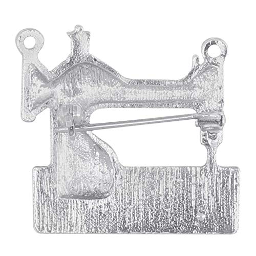 Duowei Metal Enamel Rhinestone Sewing Machine Brooch Multicolor Pin Clothes Decoration Jewelry For Women Ladies Girls (Purple) #TOP3