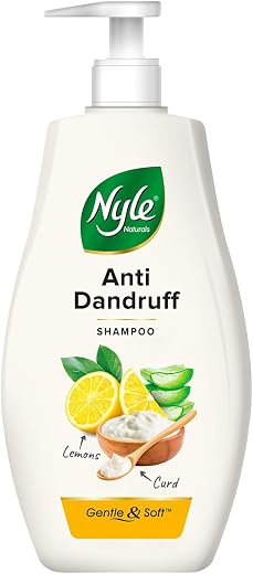 Nyle Naturals Anti Dandruff Shampoo 800ml | Enriched with Curd and Lemon for Fresh, Clear Scalp, Effective Flake Control |...