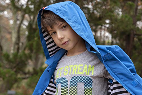 Hiheart Boys&Girls Waterproof Hooded Jackets Cotton Lined Rain Jackets Blue 6/7