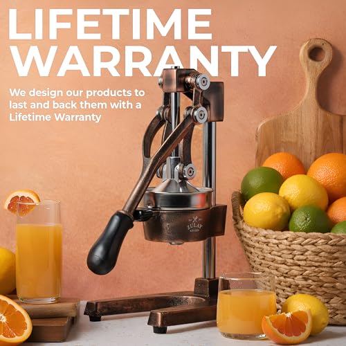 Image of Zulay Kitchen Cast Iron Juicer - Heavy Duty Manual Juicer with Detachable Strainers for Easy Cleaning, Orange Juice Press for Citrus Fruits, Perfect for Bartenders, Juice Lovers & Health Enthusiasts