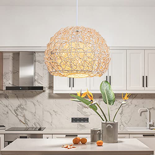 Lustre en bambou rond pour créer une ambiance chaleureuse