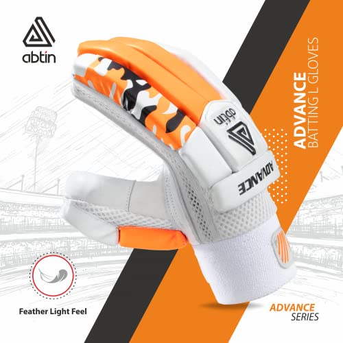 Image of ABTIN | The Advance Series Batting Gloves | Boy Size | Premium Leather Palm (Orange) (Right Hand)