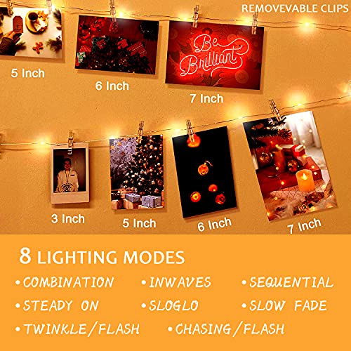 Photo Clips String Light Fairy String Lights With 100 Clear Clips 33Ft 100Led Photo String Lights With Clips Fairy Lights For Bedroom Wall Decor Christmas Tree Wedding Party Decoration,Warm White #TOP1