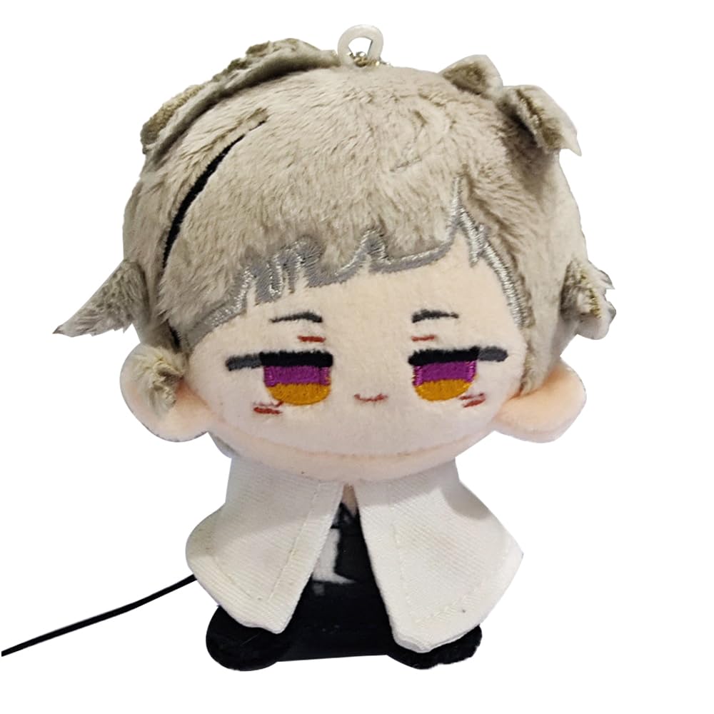 Zhongkaihua Nakajima Atsushi Plush Bungo Stray Dogs Anime Pendants Nakajima Atsushi Figure Soft Stuffed 12CM Keychain Bag Decorations Collectibles Gifts