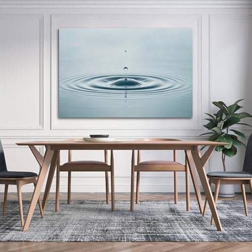 水滴 波紋 水面 ミニマル風景 絵画 ウォールアート ポスター 壁掛け インテリア装飾12x18inch(30x45cm) [4]