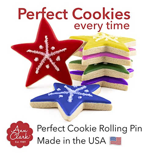 Perfect Cookie Rolling Pin 1/4-in. Fixed Depth Hardwood Made in the USA by Ann Clark