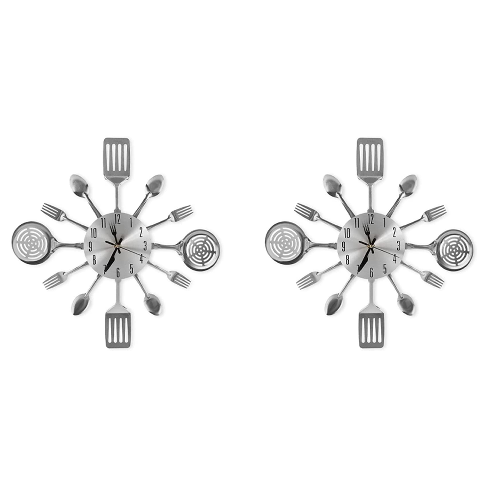 Hndhbfgrt 2X Large Kitchen Wall Clocks with Spoons and Forks, Decor and Gifts,Wall Clock Tableware Wall Clock