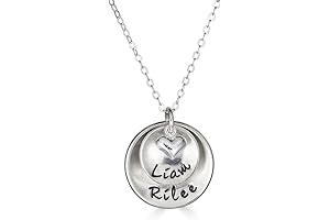 Two Name Necklace in Sterling Silver - Engraved, Personalized Jewelry in 925 Sterling