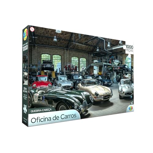 GGB Plast Quebra-Cabeça Oficina de Carros 1000 Peças