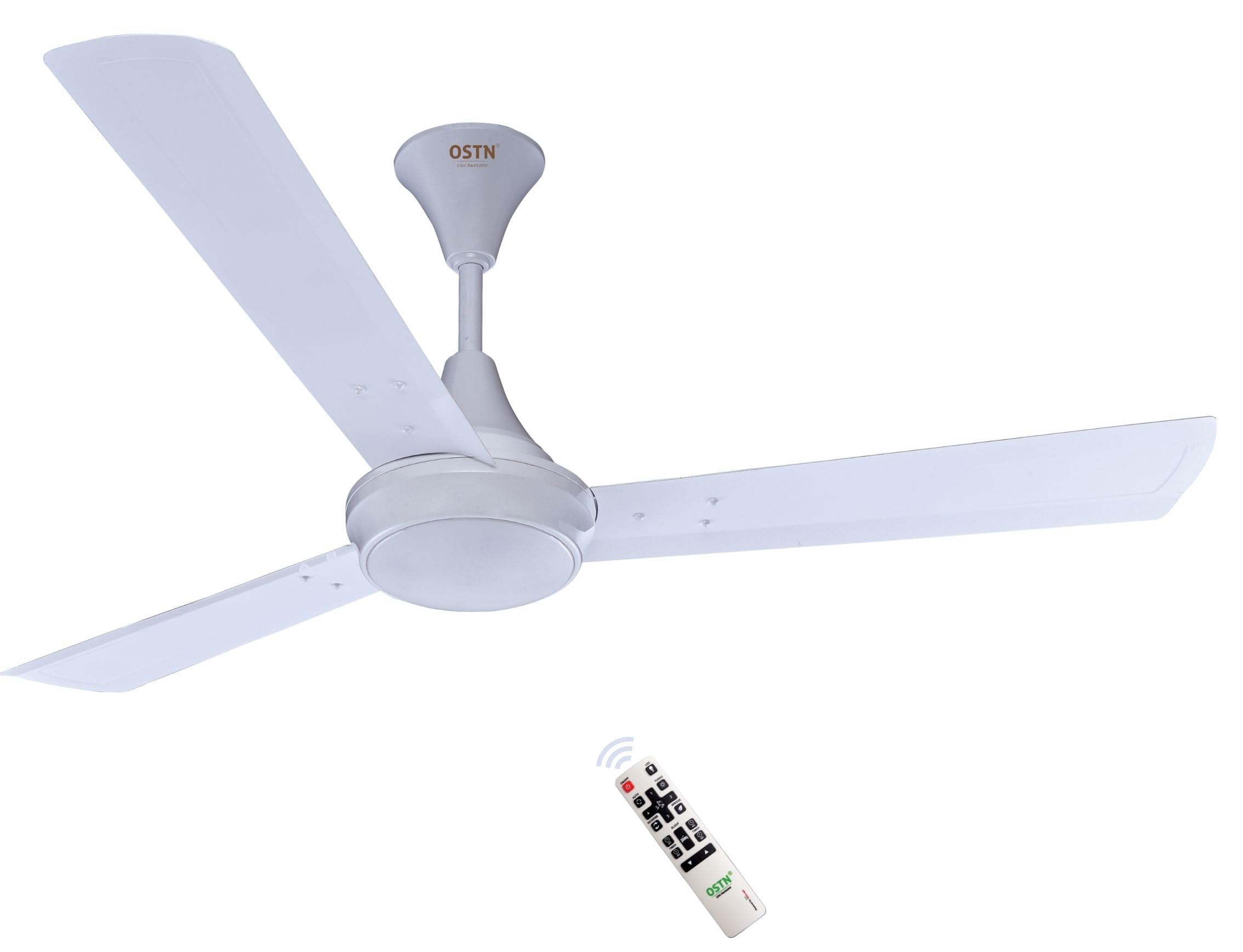 ARC 3 1200mm BLDC Motor 5 Star Rated Ceiling Fans with Remote Control | Upto 70% Energy Saving, High Air Delivery and LED Indicators | 25 Watts, 2+1 Year Warranty | Metallic White