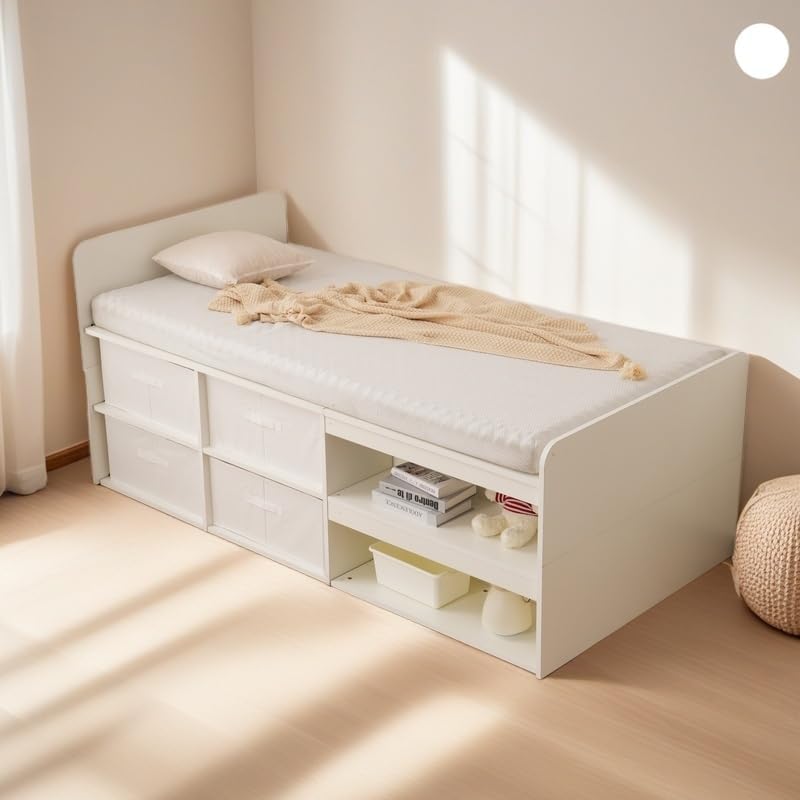 システムベット ロフトベッド シングル デスク付き ラック棚付き 耐