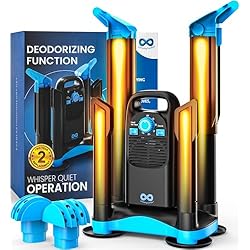 Upgraded Boot Dryer for Work Boots with Ozone Deodorizer - Fast Drying Compact Easy-to-Use Shoe Warmer Adjustable Tube Design - Fast Drying Shoes Dryers for Sneakers & Gloves, Ski Gears (2 Pair)