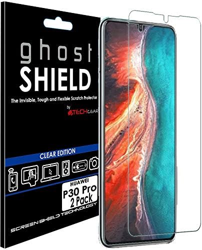 TECHGEAR [Pack of 2] Screen Protectors fit Huawei P30 Pro [ghostSHIELD Edition] Genuine Reinforced TPU film Screen Protector Guard Covers with FULL Screen Coverage inc Curved Screen Area