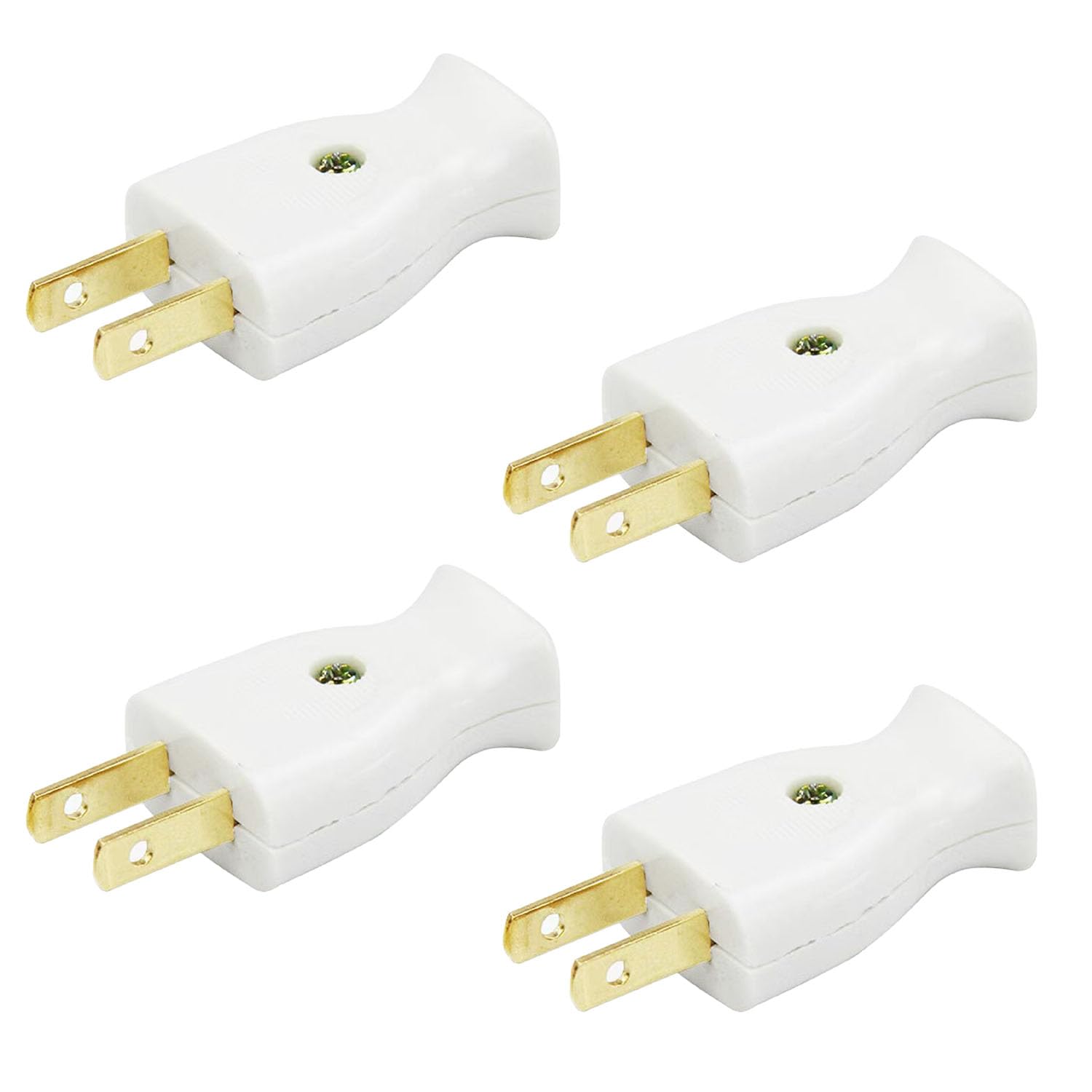 Extension Cord Replacement Electrical Plugs End Straight Blade Plug, 2 Prong, 125V/15A, Non-Grounding, Ideal for mall Appliances Such as Power Strips & Lamps & DIY Projects, 8-Pack