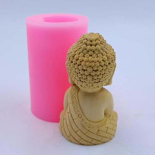 Miniatura 4 de Molde de vela de Buda, versión mejorada, molde de cera perfumada, moldes de silicona hechos a mano para decoración de manualidades de yeso de resina