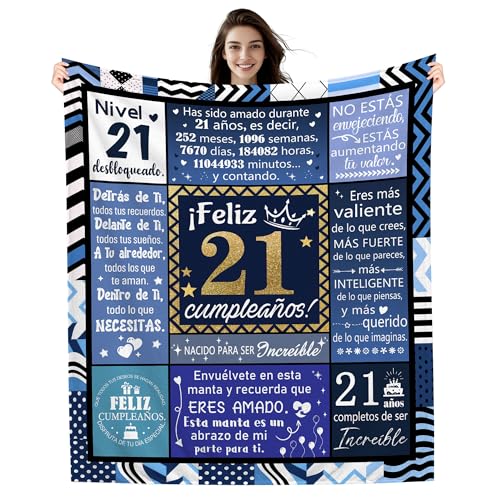 Amorea Regalos 21º Cumpleaños Manta de Cumpleaños para Niño de 21 Años 130 x 150 cm Ideas para Hijo Hermano Nieto Amigo Primo Sobrino Novio Feliz cumpleaños Regalo de Cumpleaños Inspirador (21-él) Amorea Regalos 21º Cumpleaños Manta de Cumpleaños para Niño de 21 Años 130 x 150 cm Ideas para Hijo Hermano Nieto Amigo Primo Sobrino Novio Feliz cumpleaños Regalo de Cumpleaños Inspirador (21-él)
