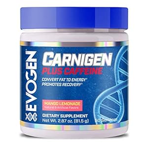 Evogen Carnigen Plus Mango Lemonade | Carnitine + Caffeine Fat Burning Powder, Carnitine Tartrate, Acetyl-l-carnitine, Carnitine Orotate, Carnitine Fumarate, Bioperine