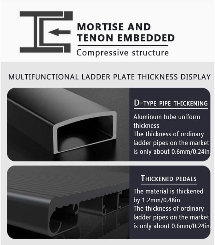 Telescoping Extension Ladder, Adjustable Household Aluminum Ladder Step Ladder with Indoor Multifunctional Folding Ladder Thickened Four-Step,330lb Capacity Multifunction (Color :