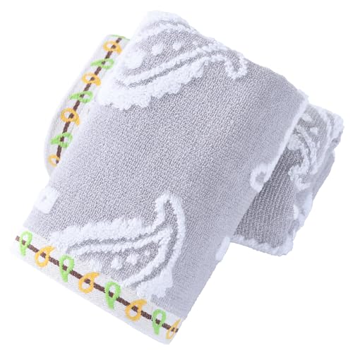 sense gnosis Grey Paisley Pattren Jacquard Hand Towel Set of 2