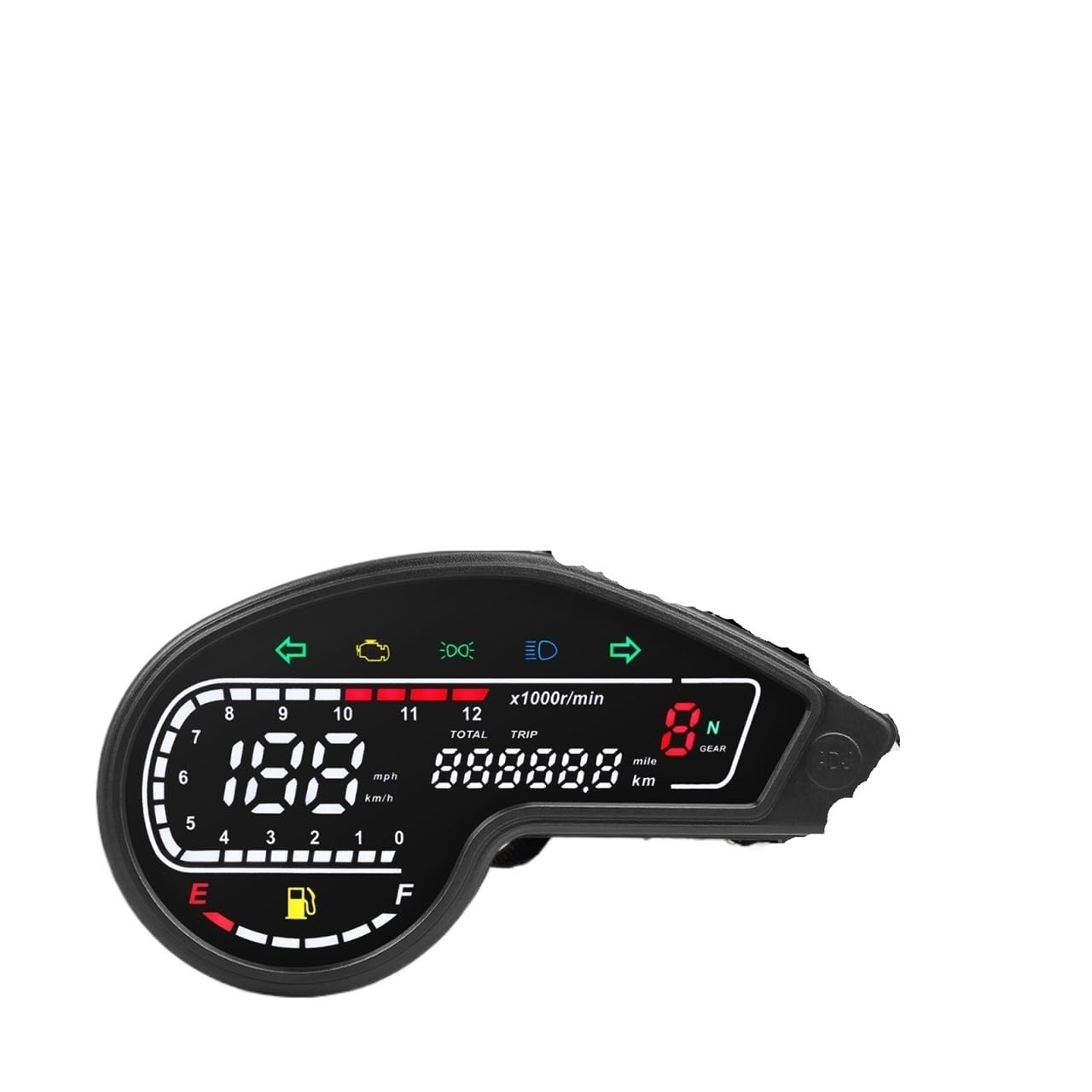Drehzahlmesser 12V Universal Motorrad Digitaler Drehzahlmesser Außenborder 12000rpm Tacho Dashboard Mit Licht