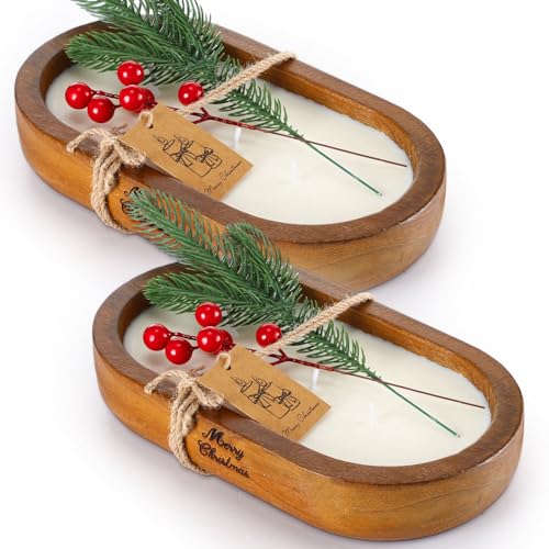 2 Pack Dough Bowl Christmas Candle