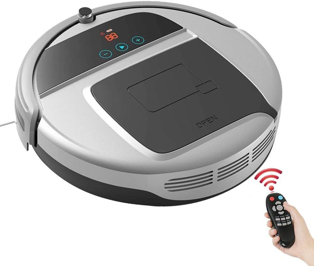 Robotic Vacuum Cleaner, Robot Vacuum with Strong Suction, Auto-Charging Robotic Vacuum for Pet Hair, Hard Floor with Dock Station and Remote Control-Silver