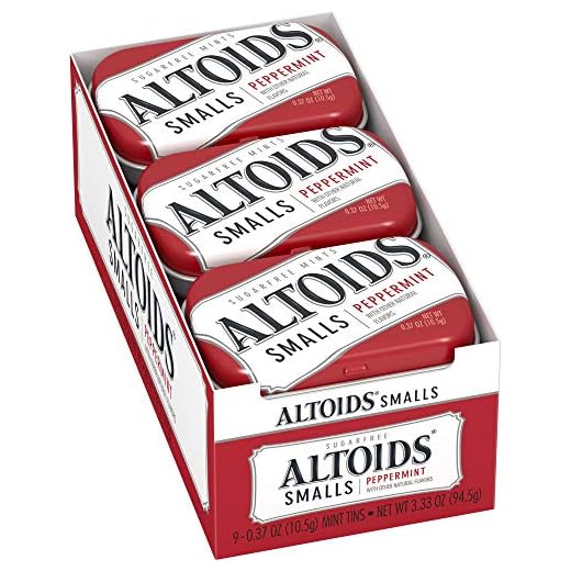 Altoids Smalls Peppermint Breath Mints 0.37 Ounce Tin Pack of 9