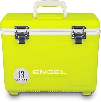 ENGEL Cooler Box 12.3 L - Leak-Proof, Air Tight, Drybox Cooler for Camping, Fishing, Hiking,Picnic - Mini Ice Boxes Large Enough for 15 Cans, 38 x 25.4 x 28.5 CM Small Cool Box for Drinks and Food
