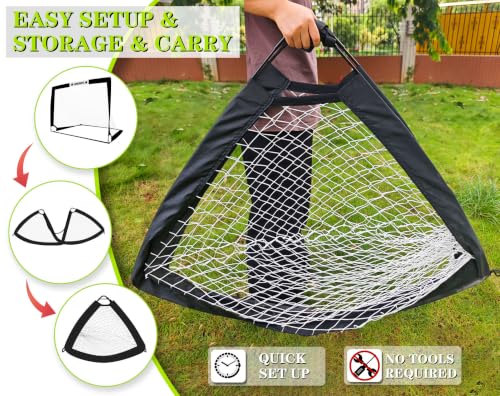 Image of LOMGWAYS Soccer Goal for Kids + Youth with Carry Bag for Practice & Games