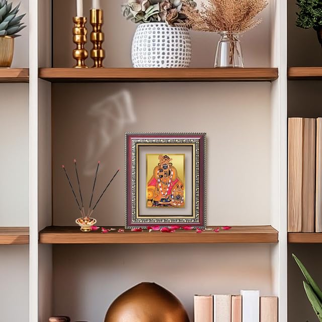 Image of DIVINITI Banke Bihari 24K Gold Plated Foil Wall and Tabletop Photo Frame for Home Decor, Puja Room, Luxury Gifting | DG Frame 105 S1 (16x13.5 CM)