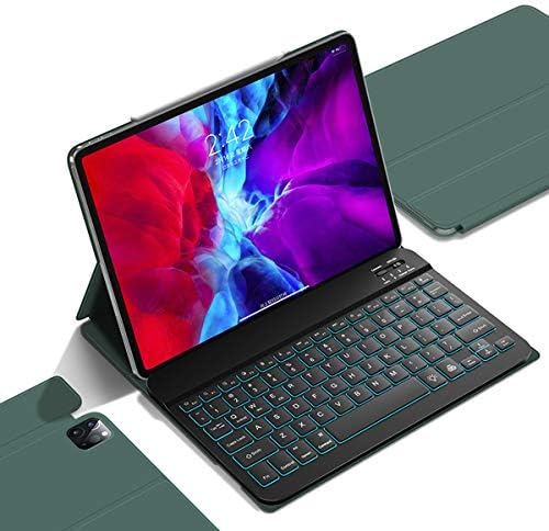 GUDOU 2021 3rd gen iPad Pro 11 Keyboard Case 2020/2018(2nd/1st),iPad Air 4th 10.9 Backlit Detachable Keyboard,Ultra Slim Magnetic PU Cover,Auto Sleep/Wake,Support Pencil 2 Charging(Dark Green)
