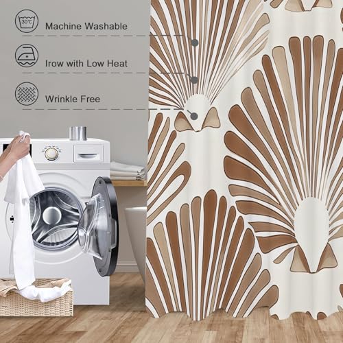 Rideau de douche tissu polyester avec 12 crochets lavable en machine - 7