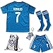 GamesDur 2019/2020 Ronaldo #7 Third Black Soccer Kids Jersey & Short & Sock & Soccer Bag Youth Sizes (Third, 5-6 Years)